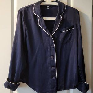 100% Grade 6A Mulberry Navy Silk Pajamas